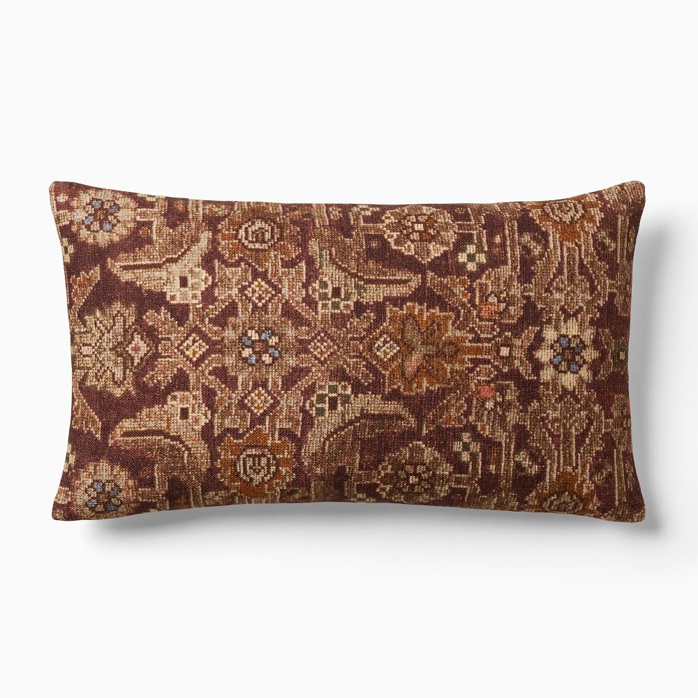 Ellis Pillow Cover - 12x21 Bordeaux