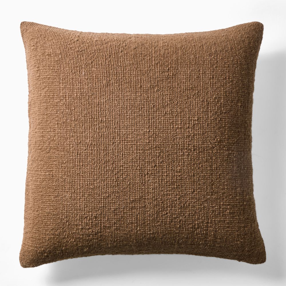 Cozy Woven Pillow Cover - 20x20, Dark Ochre + Down Alt Insert