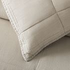 European Flax Linen Box Stitch Quilt &amp; Shams