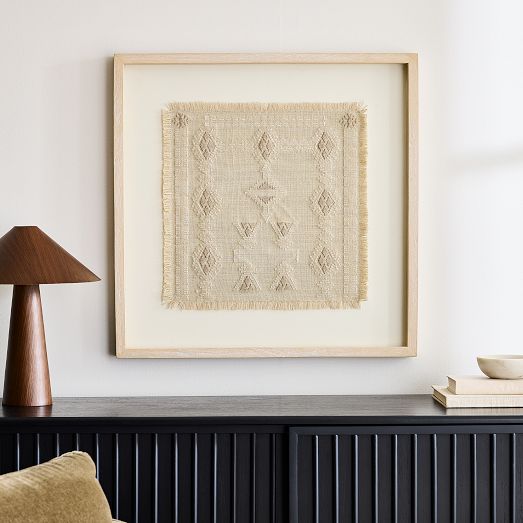 Framed Neutral Textile Wall Art by West Elm
