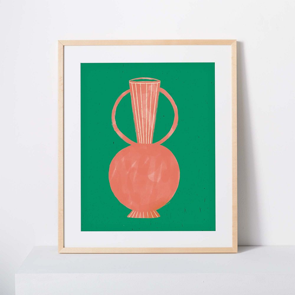 Kate Arends Framed Print - Green Vase by West Elm
