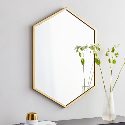 Metal Frame Hexagon Wall Mirror by West Elm