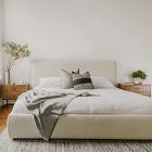 Simple Modern Upholstered Bed - Cream