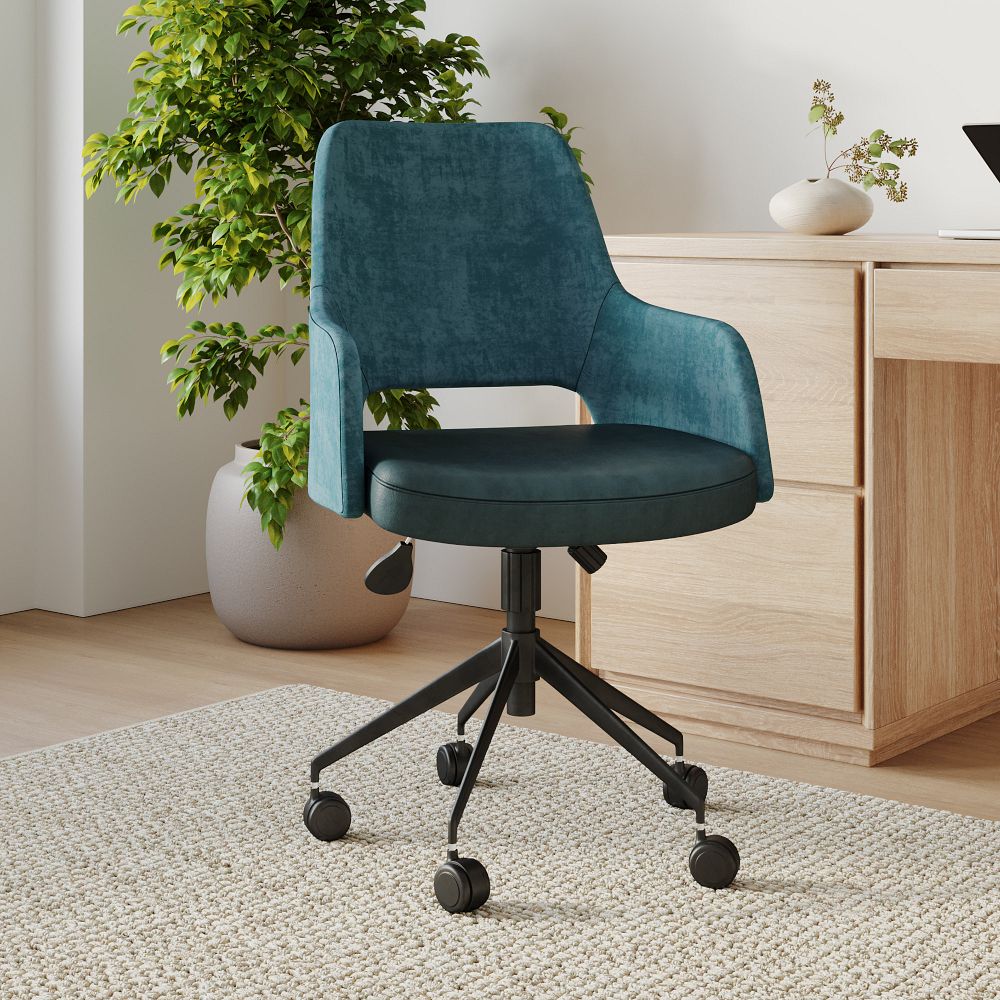 Two-Toned Upholstered Tilt Office Chair by West Elm