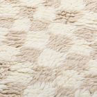 Soft Checkered Shag Wool Rug