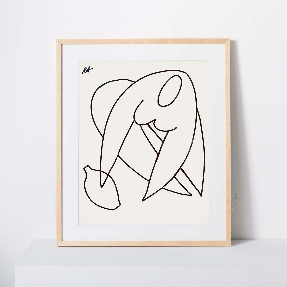 Kate Arends Framed Print - Woman & Vase by West Elm