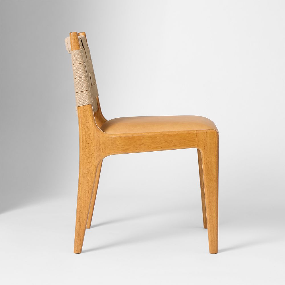 Dunham chair in light wood with woven back