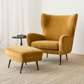 Lucia Ottoman Metal Legs Modern Seating | West Elm