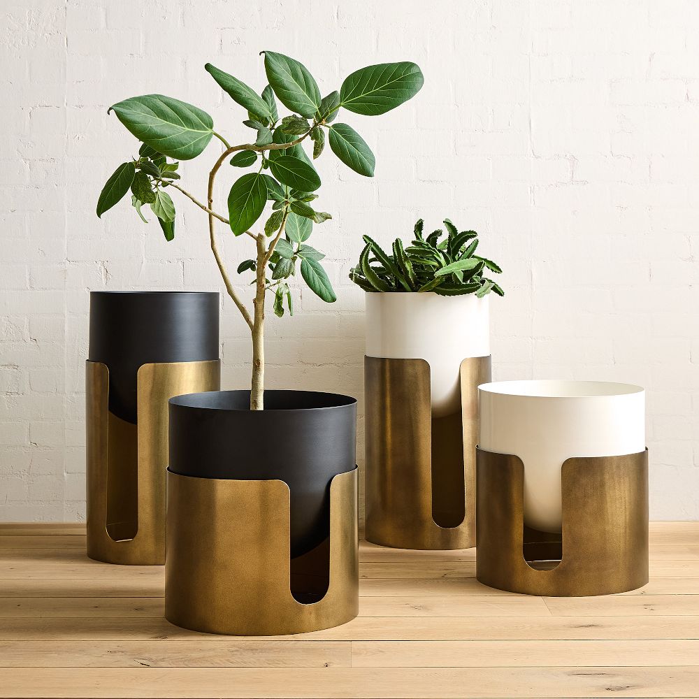 Ciro Metal Standing Planters by West Elm
