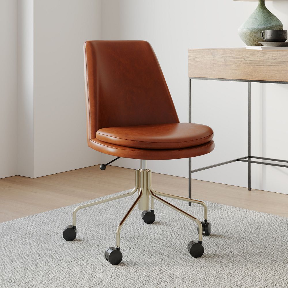 Finley Leather Swivel Office Chair by West Elm