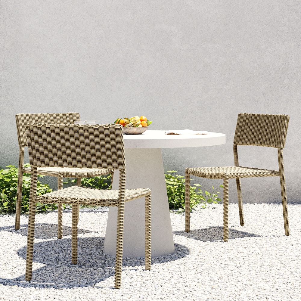 Westport Wicker Slim Profile Outdoor Stacking Side Dining Chair (Set of 2) by West Elm