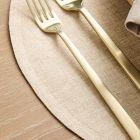 Gold Metallic European Linen Placemat Sets