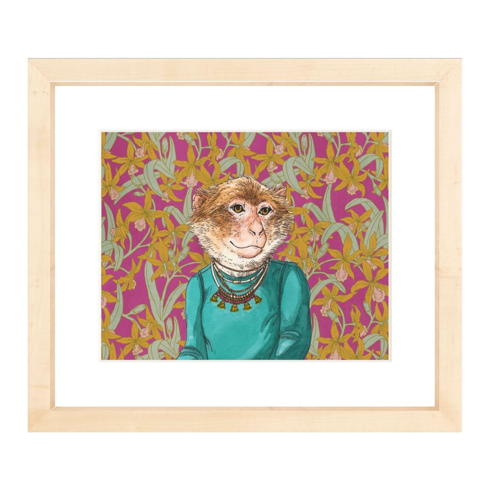 Dapper Macaque Framed Wall Art by West Elm