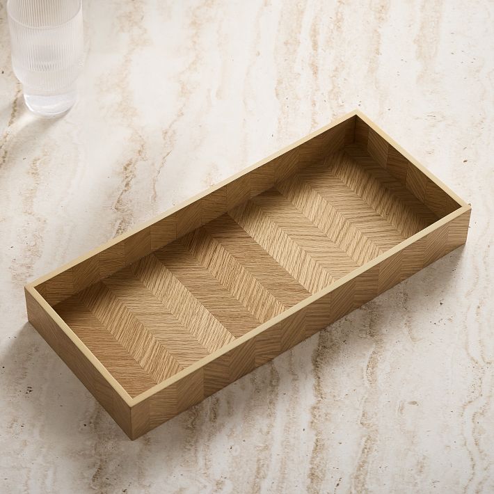 Georgia Graphic Wood Trays Natural Oak | West Elm
