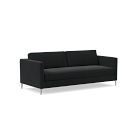 Open Box: Harris Loft Sofa (86") - Performance Distressed Velvet Charcoal Black, Polished Stainless Steel