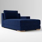 Open Box: Dalton Right-Arm Bumper Chaise - Performance Distressed Velvet Brick, Almond