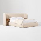 Emma Chamberlain Wingback Bed with Charging Nightstands