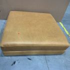 Open Box: Andes Leather Ottoman - Ludlow Leather Sesame, Blackened Brass