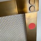 Open Box: Deco Metal Fireplace Screen, Medium (38" x 32") - Antique Brass, Marble Base