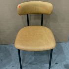 Open Box: Grier Leather Dining Chair - Ludlow Leather Sesame, Textured Antique Bronze