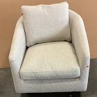 Open Box: Imogene Swivel Chair - Performance Cozy Boucle Stone, Dark Walnut