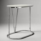 Open Box: Rivera C-Shaped Side Table (26") - Quartz, Chrome