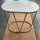 Open Box: Rivera C-Shaped Side Table (26") - Quartz, Chrome