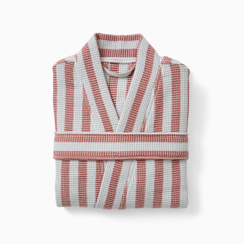 Emma Chamberlain Stripe Waffle Robe - Blue/Red