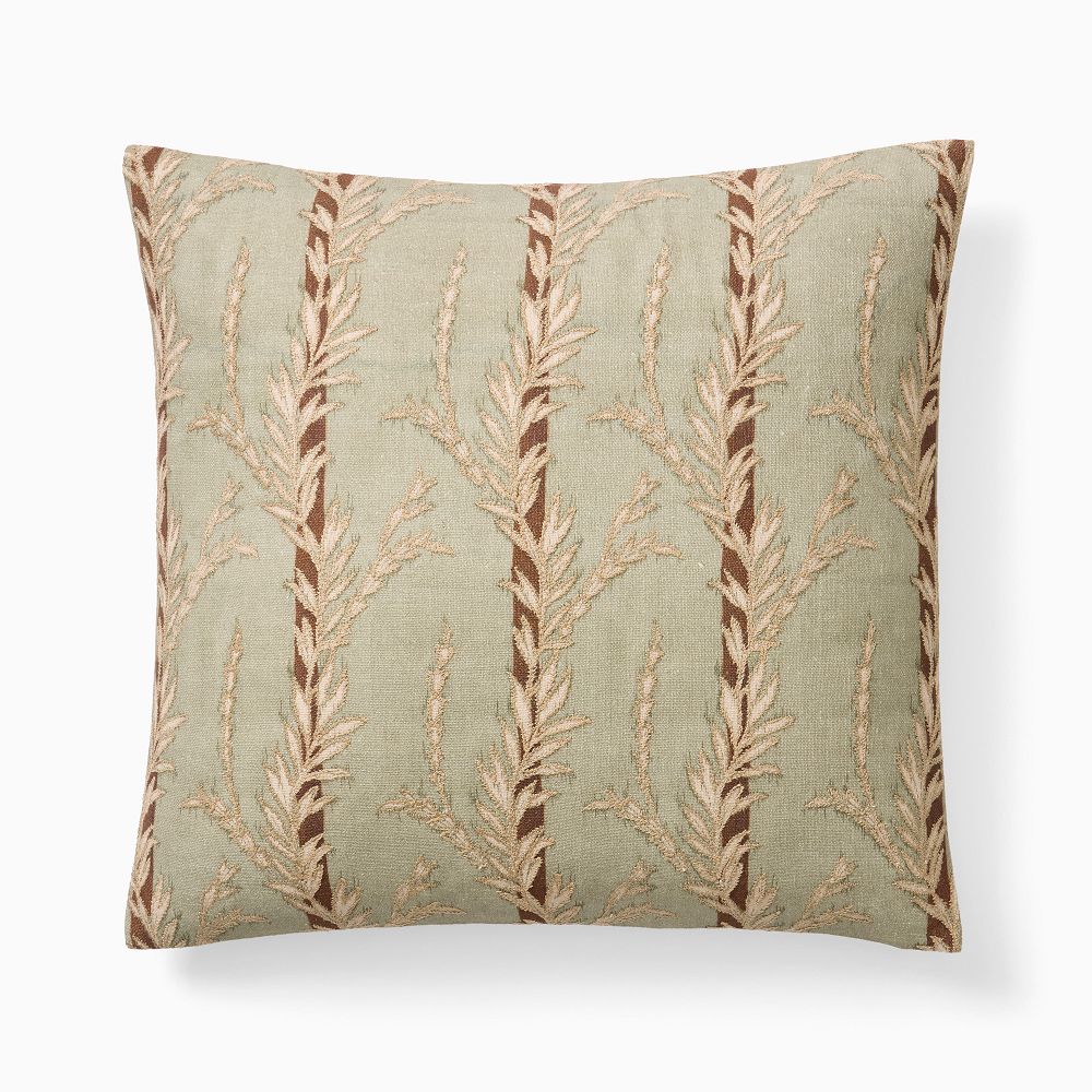 Trellis Vine Stripe Pillow Cover - 20"x20", Vetiver Green
