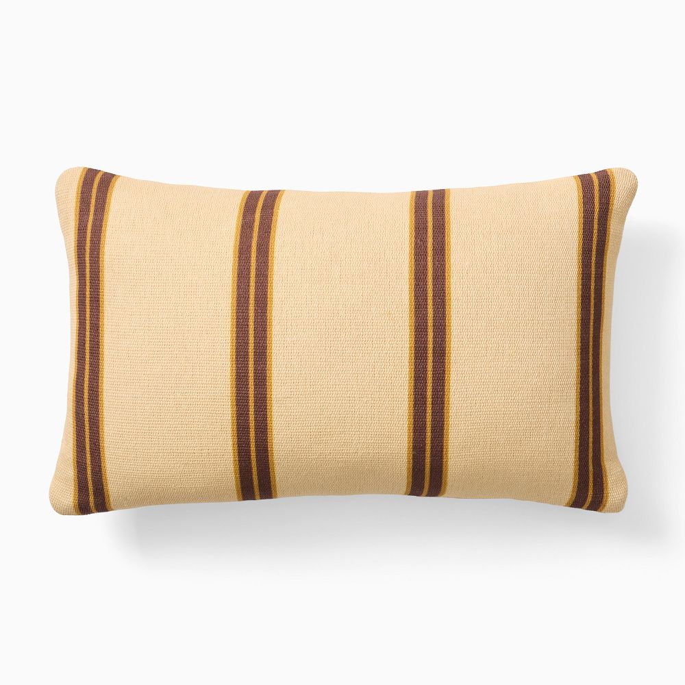 Emma Chamberlain Reversible Mini Stripe Outdoor Lumbar Pillow - 12x21, Pink/Yellow