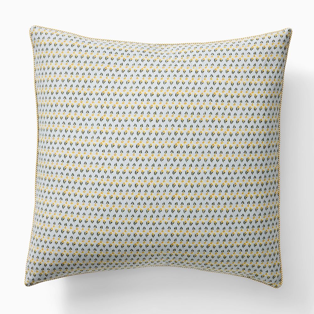 Emma Chamberlain Floral Duvet Cover & Shams - Euro Sham, Blue