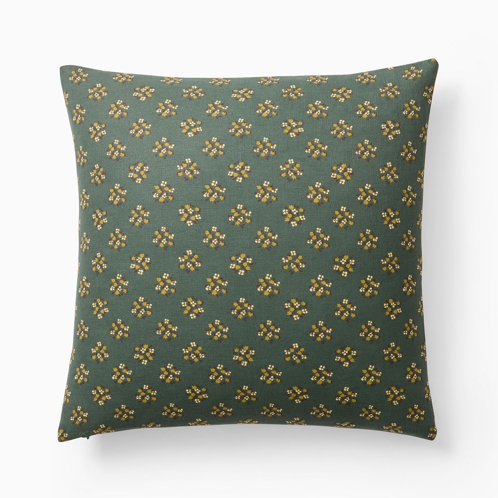 Emma Chamberlain Reversible Floral Pillow Cover - 20"x20", Green + Feather Insert