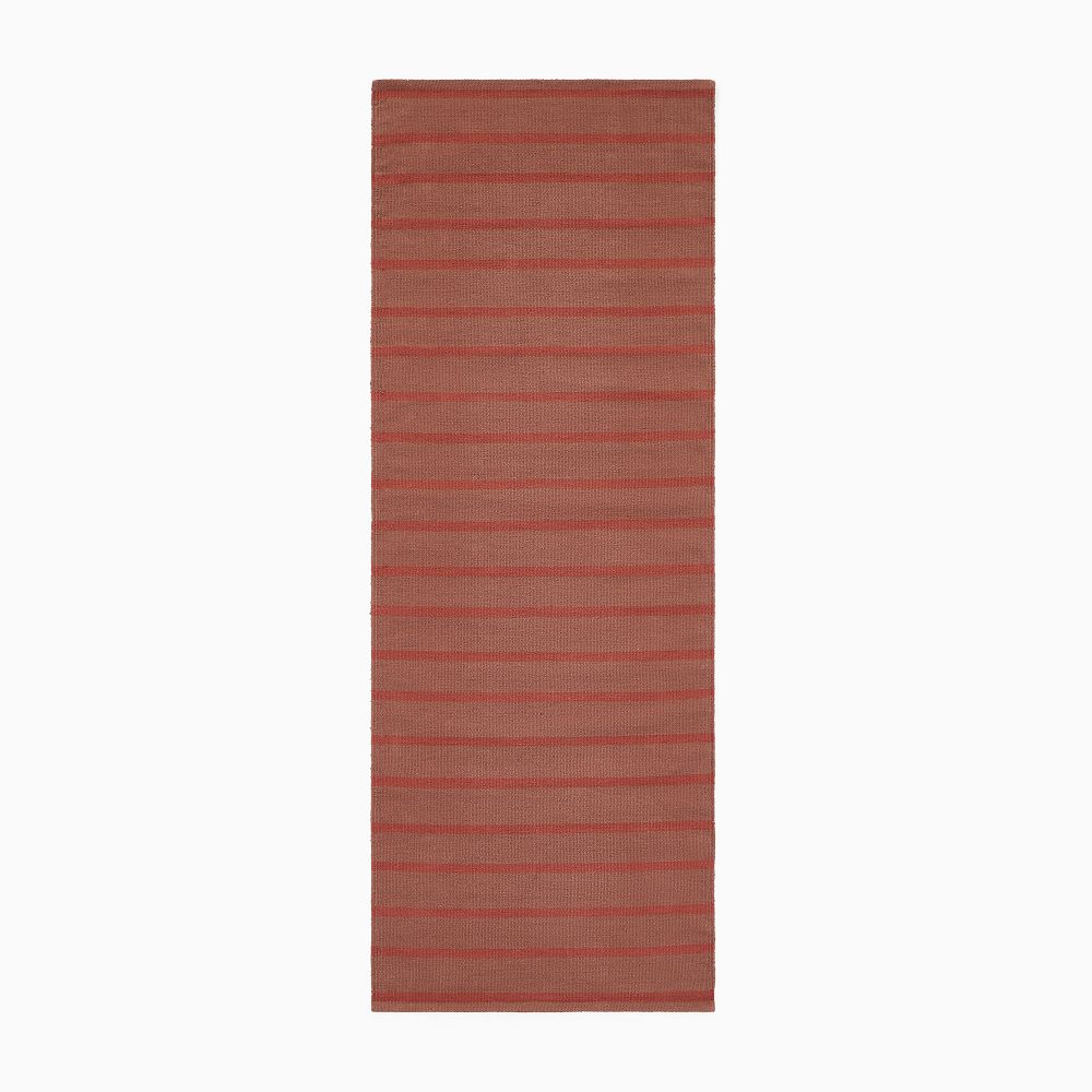 Stripe Washable Rug - 2.5x7, Light Bordeaux