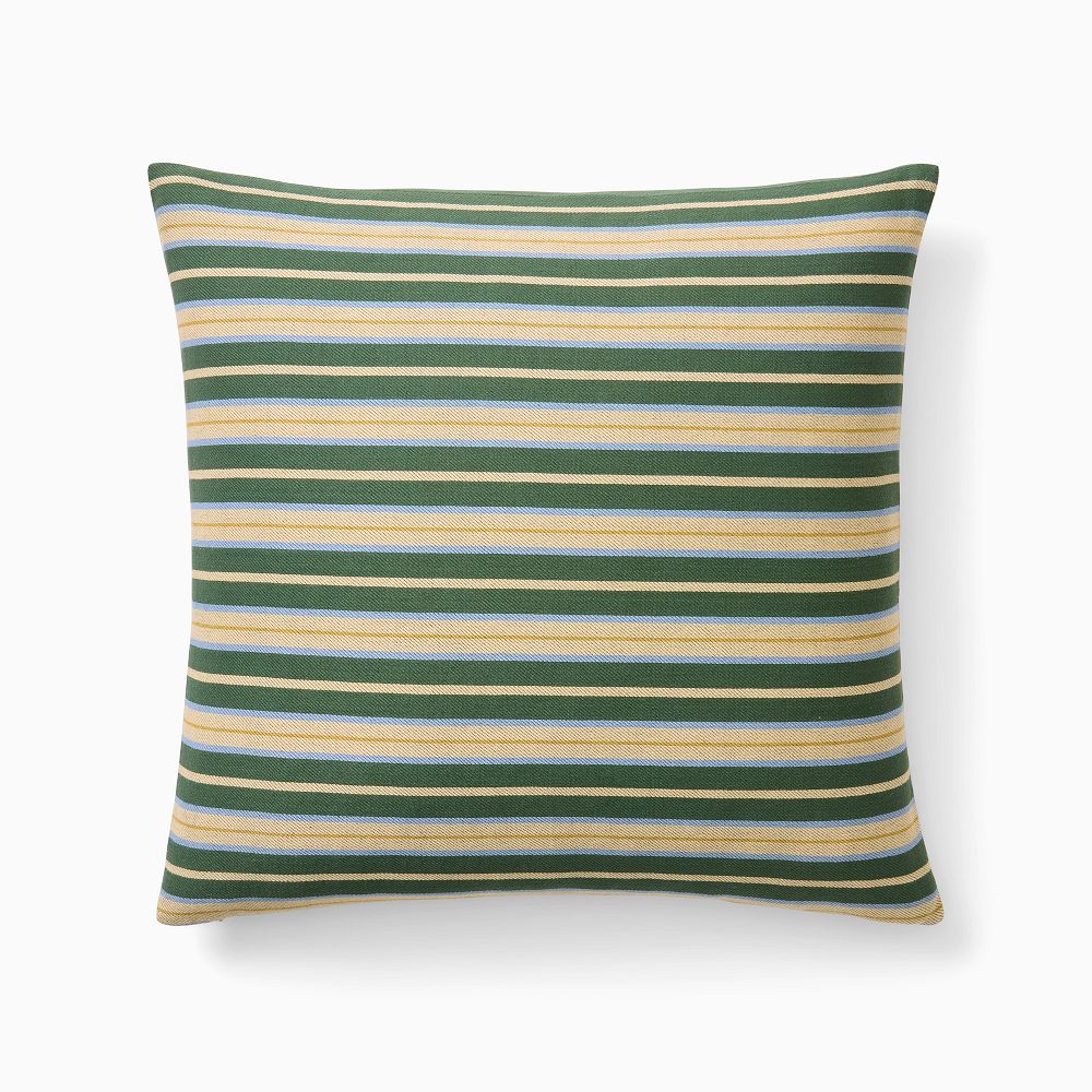 Emma Chamberlain Reversible Stripe Pillow Cover - 20"x20", Thyme + Down Alt Insert