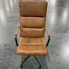 Open Box: Cooper Mid-Century High-Back Leather Swivel Office Chair - Saddle Leather, Dark Bronze