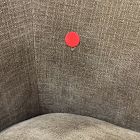 Open Box: Imogene Swivel Chair - Performance Chenille Crossweave Ochre, Dark Walnut