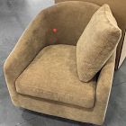 Open Box: Imogene Swivel Chair - Performance Chenille Crossweave Ochre, Dark Walnut