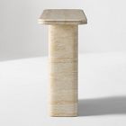 Royce Faux Travertine Pedestal Console Table (42")