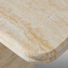 Royce Faux Travertine Pedestal Console Table (42")