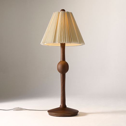 Pierce & Ward Ribbed Wood Table Lamp 20