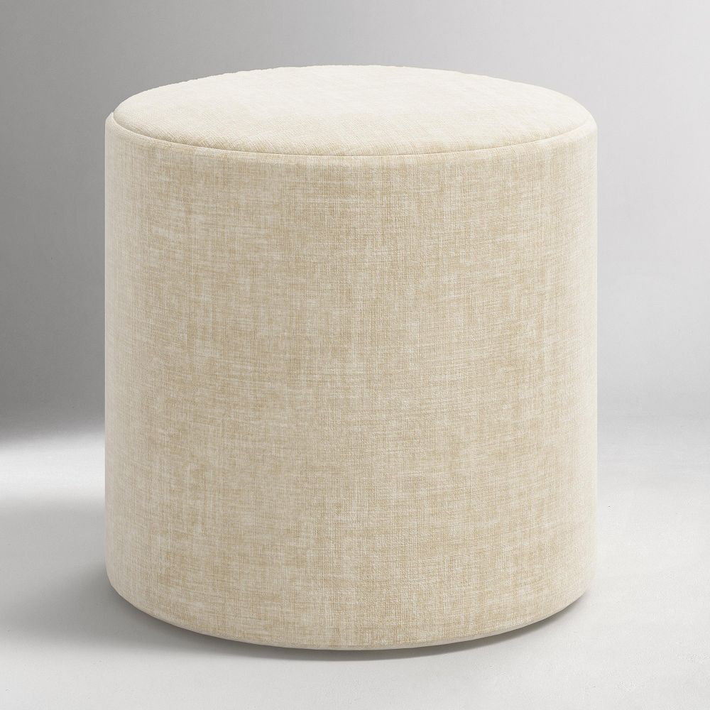 Hervey Bay Upholstered Drum Ottoman by West Elm