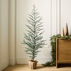 Pre-Lit Faux Blue Spruce Tree w/ Burlap Base