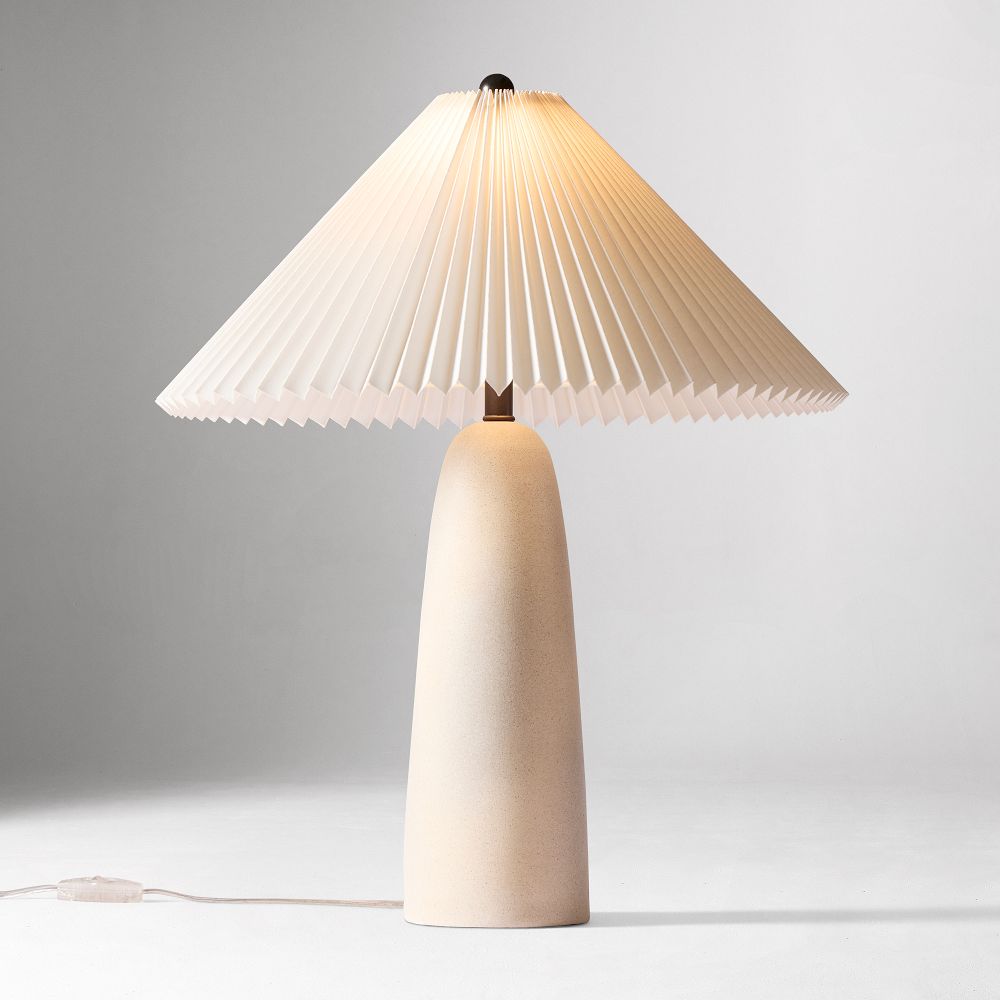Louis Table Lamp (13"–23") - Pleated - 23", Natural/Pleated
