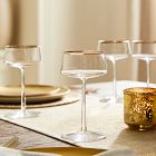 Horizon Lead-Free Crystal Gold-Rimmed Champagne Coupe Glass Sets