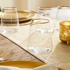 Horizon Lead-Free Crystal Gold-Rimmed Stemless Wine Glass Sets