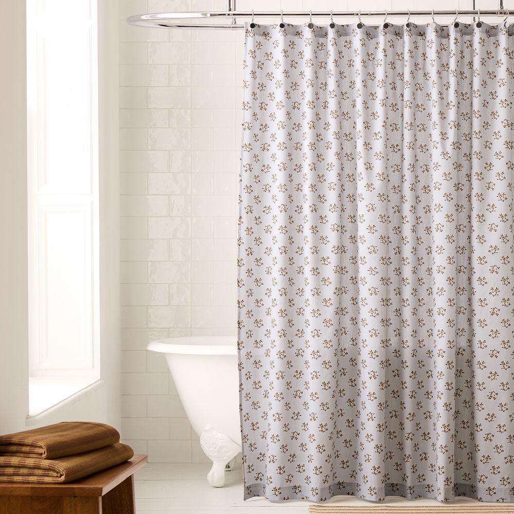 Emma Chamberlain Floral Shower Curtain - 72x74, Blue