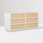 Callahan Solid Wood Rattan 6-Drawer Dresser (60")