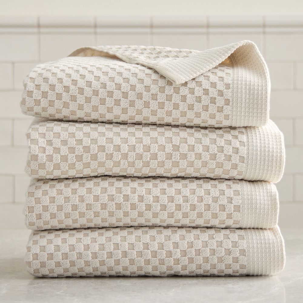 Elara Bath Towels Sets - Alabaster, Set of 4 - (4 Bath Towels)