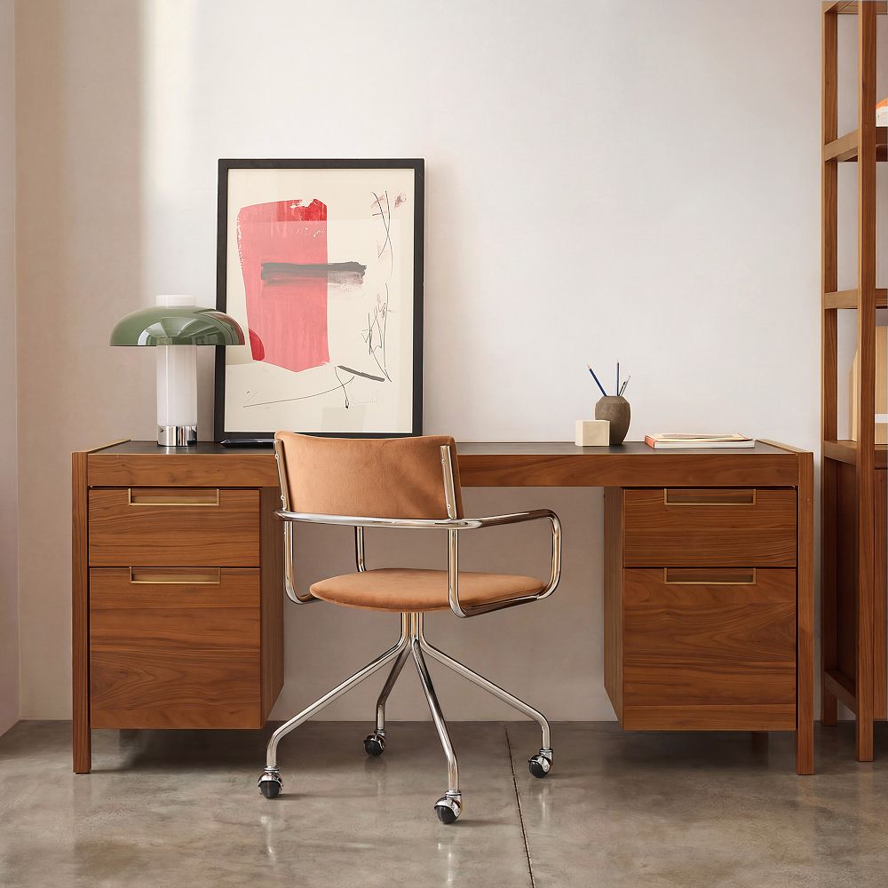 Hughes Desk with 2 File Cabinets (68") by West Elm