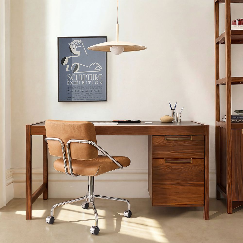 Hughes Desk with File Cabinet (56") by West Elm